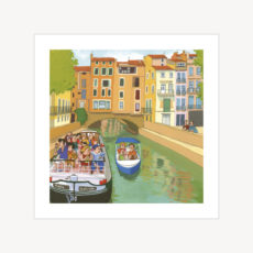 Carte postale - Narbonne, le canal de la Robine